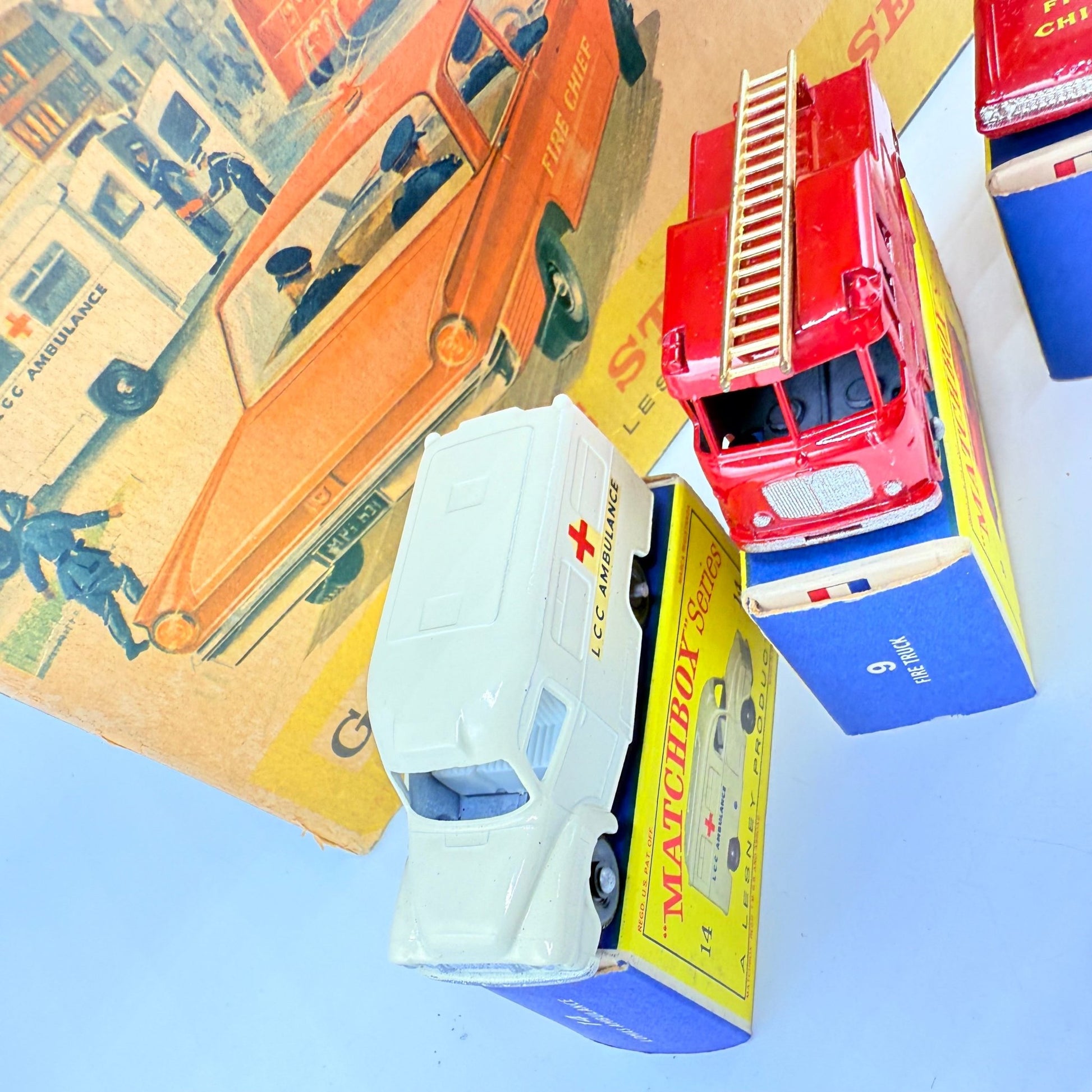 Matchbox Lesney G - 10 Fire Station Set with 3 models & original box - Magic Matchbox