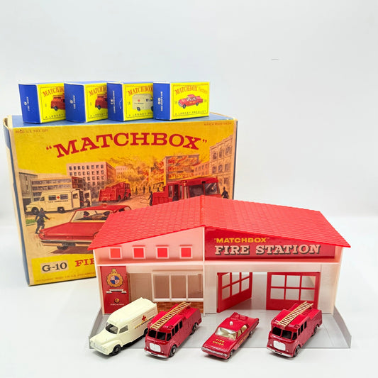 Matchbox Lesney G - 10 Fire Station Set with 4 models & original box - Magic Matchbox
