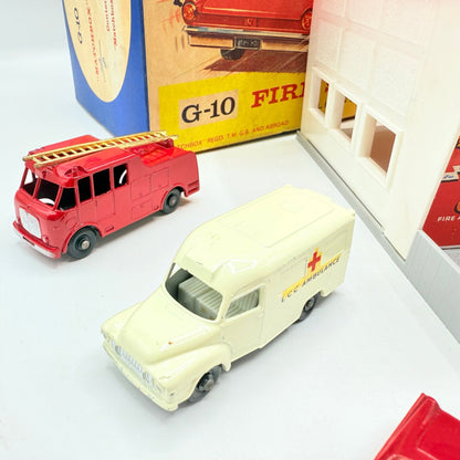 Matchbox Lesney G - 10 Fire Station Set with 4 models & original box - Magic Matchbox