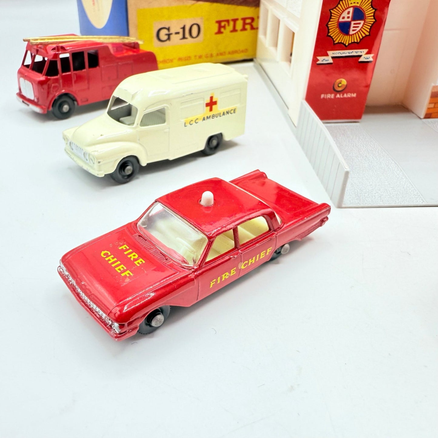 Matchbox Lesney G - 10 Fire Station Set with 4 models & original box - Magic Matchbox