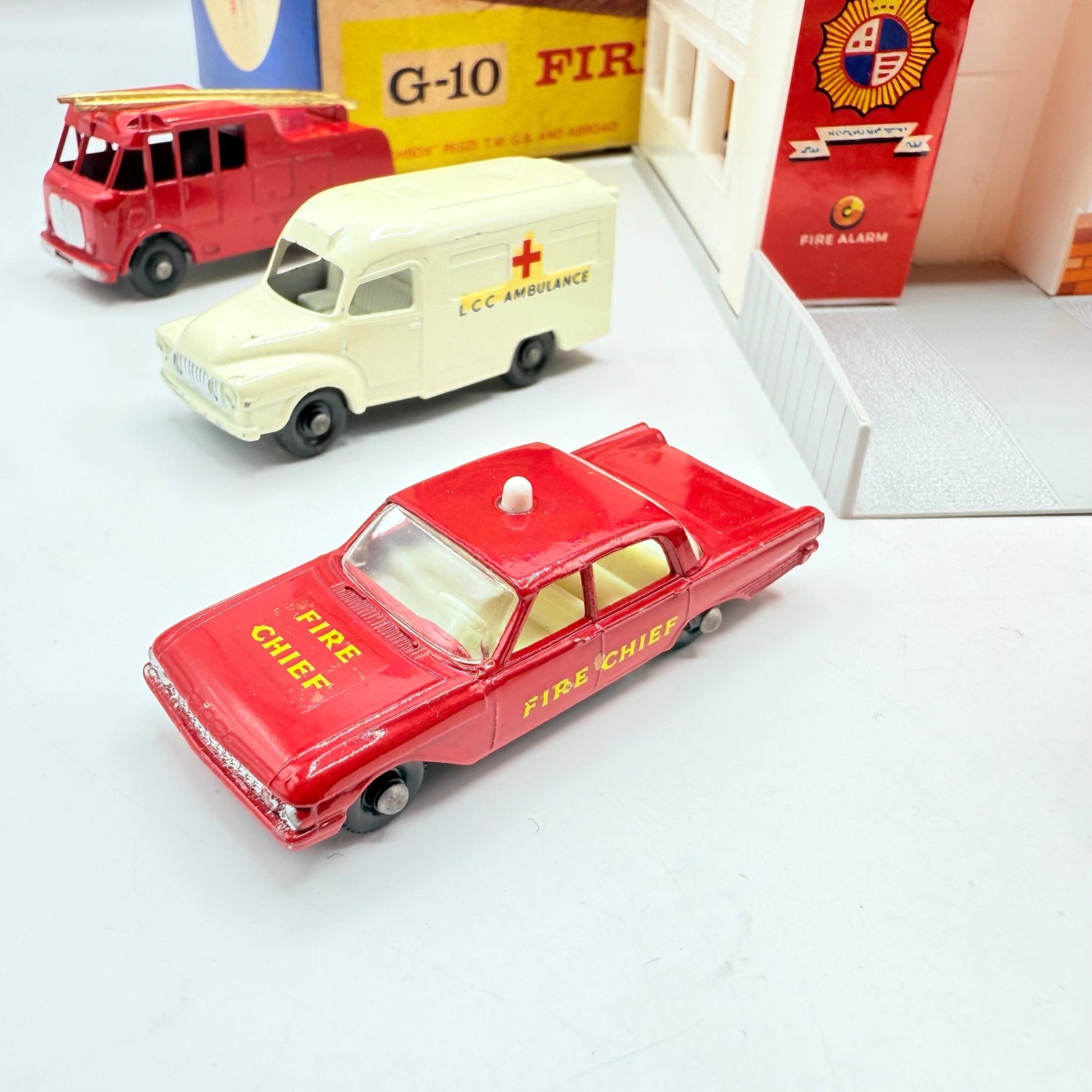 Matchbox Lesney G - 10 Fire Station Set with 4 models & original box - Magic Matchbox