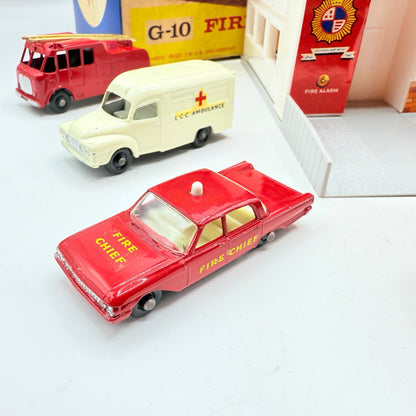 Matchbox Lesney G - 10 Fire Station Set with 4 models & original box - Magic Matchbox