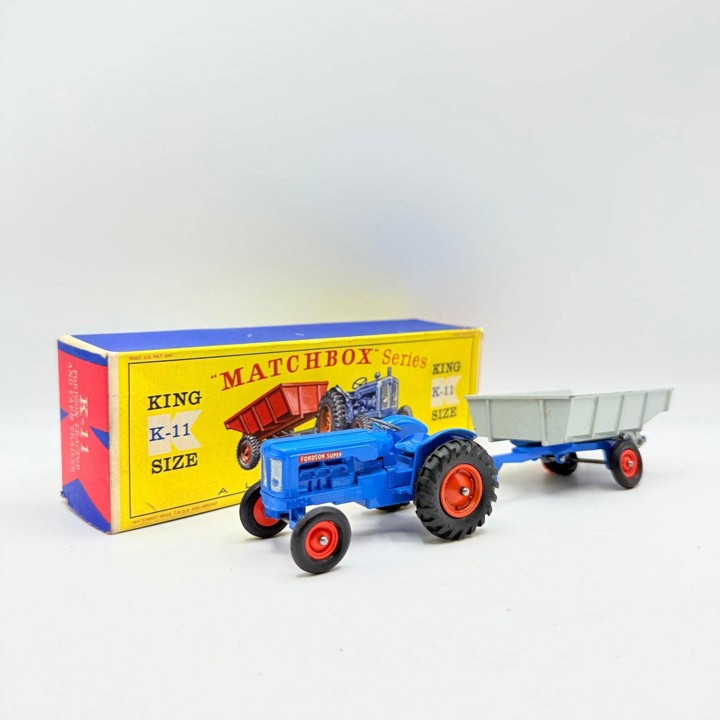 Matchbox Lesney King - Size K - 11 Fordson Tractor and Farm Trailer - Magic Matchbox