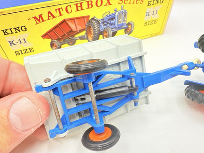 Matchbox Lesney King - Size K - 11 Fordson Tractor and Farm Trailer Boxed - Magic Matchbox