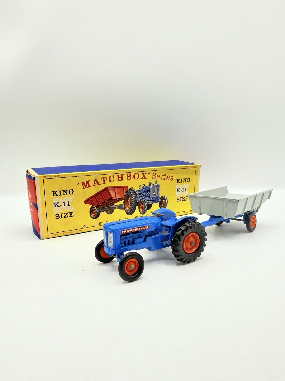 Matchbox Lesney King - Size K - 11 Fordson Tractor and Farm Trailer Boxed - Magic Matchbox