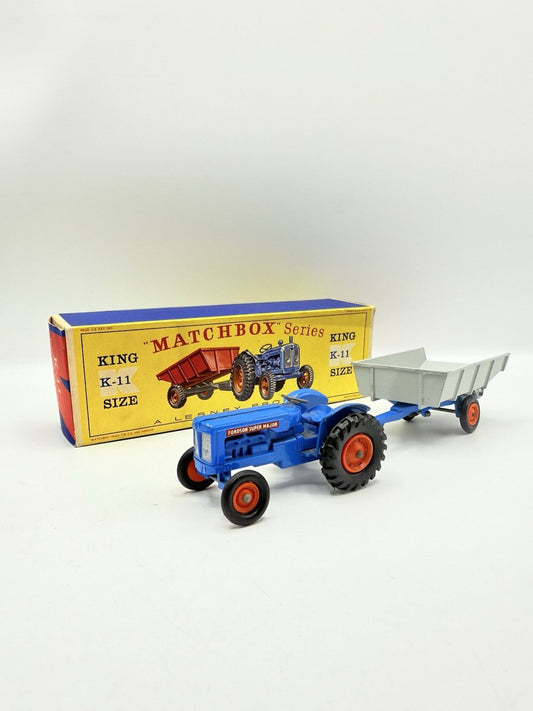 Matchbox Lesney King - Size K - 11 Fordson Tractor and Farm Trailer Boxed - Magic Matchbox