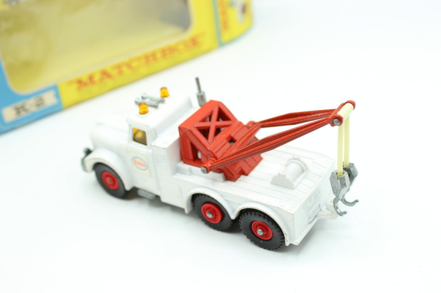 Matchbox Lesney King Size K - 2 Scammell Heavy Wreck Truck White with AMBER Window - Magic Matchbox