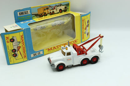Matchbox Lesney King Size K - 2 Scammell Heavy Wreck Truck White with AMBER Window - Magic Matchbox