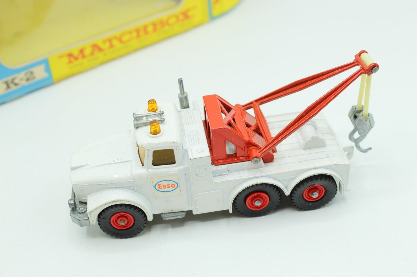 Matchbox Lesney King Size K - 2 Scammell Heavy Wreck Truck White with AMBER Window - Magic Matchbox
