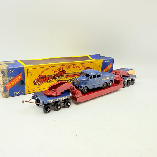 Matchbox Lesney M - 6 200 Ton Transporter Pickfords Major Pack Damaged Box - Magic Matchbox