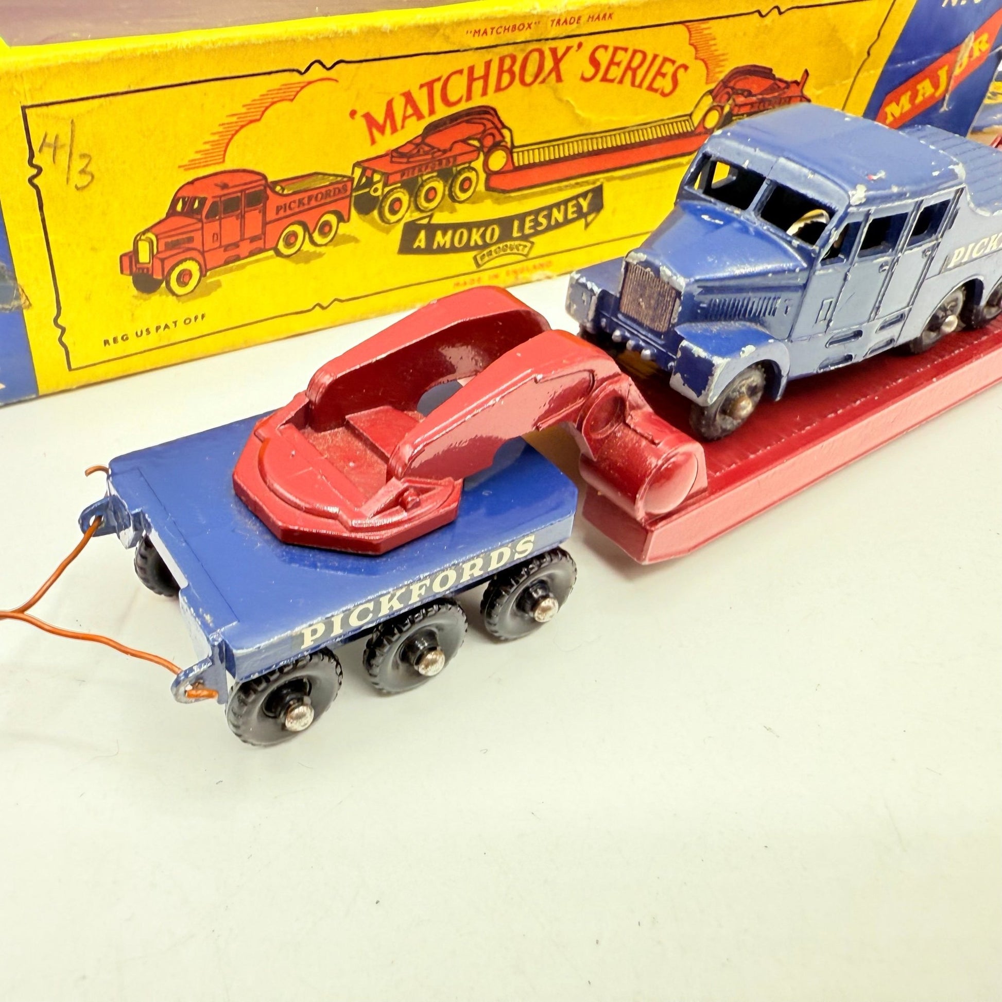 Matchbox Lesney M - 6 200 Ton Transporter Pickfords Major Pack Damaged Box - Magic Matchbox