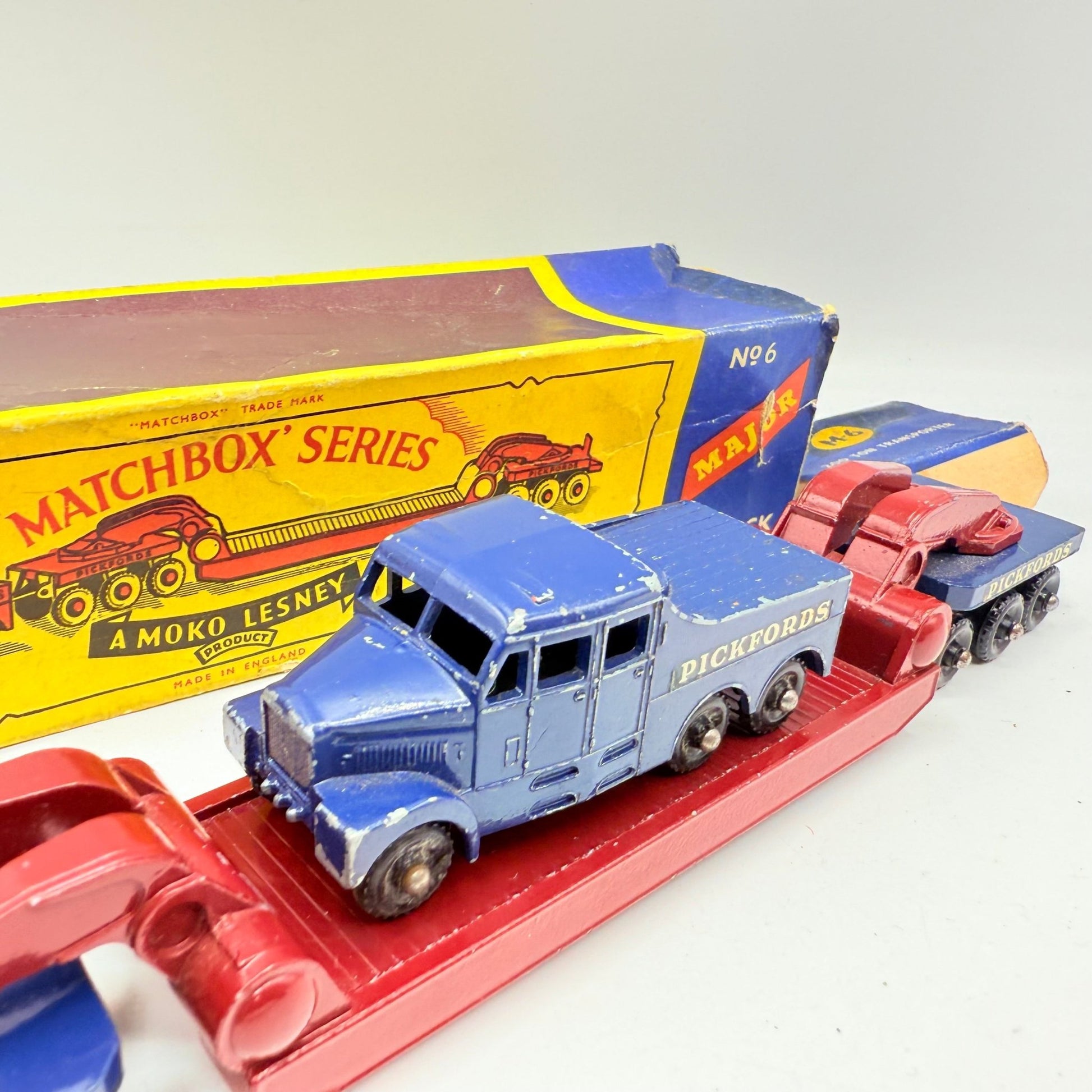 Matchbox Lesney M - 6 200 Ton Transporter Pickfords Major Pack Damaged Box - Magic Matchbox