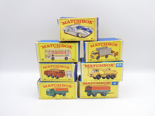Matchbox Lesney Original Empty Box Job Lot 41c 74b 37c 63b 63c Mercedes Truck - Magic Matchbox