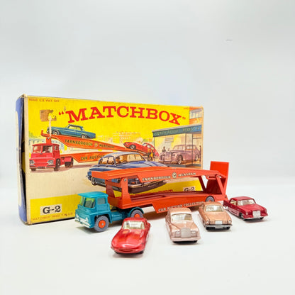 Matchbox Lesney Rare G - 2 Car Transporter Gift Set & Transit Card. - Magic Matchbox