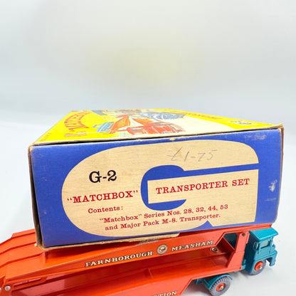 Matchbox Lesney Rare G - 2 Car Transporter Gift Set & Transit Card. - Magic Matchbox