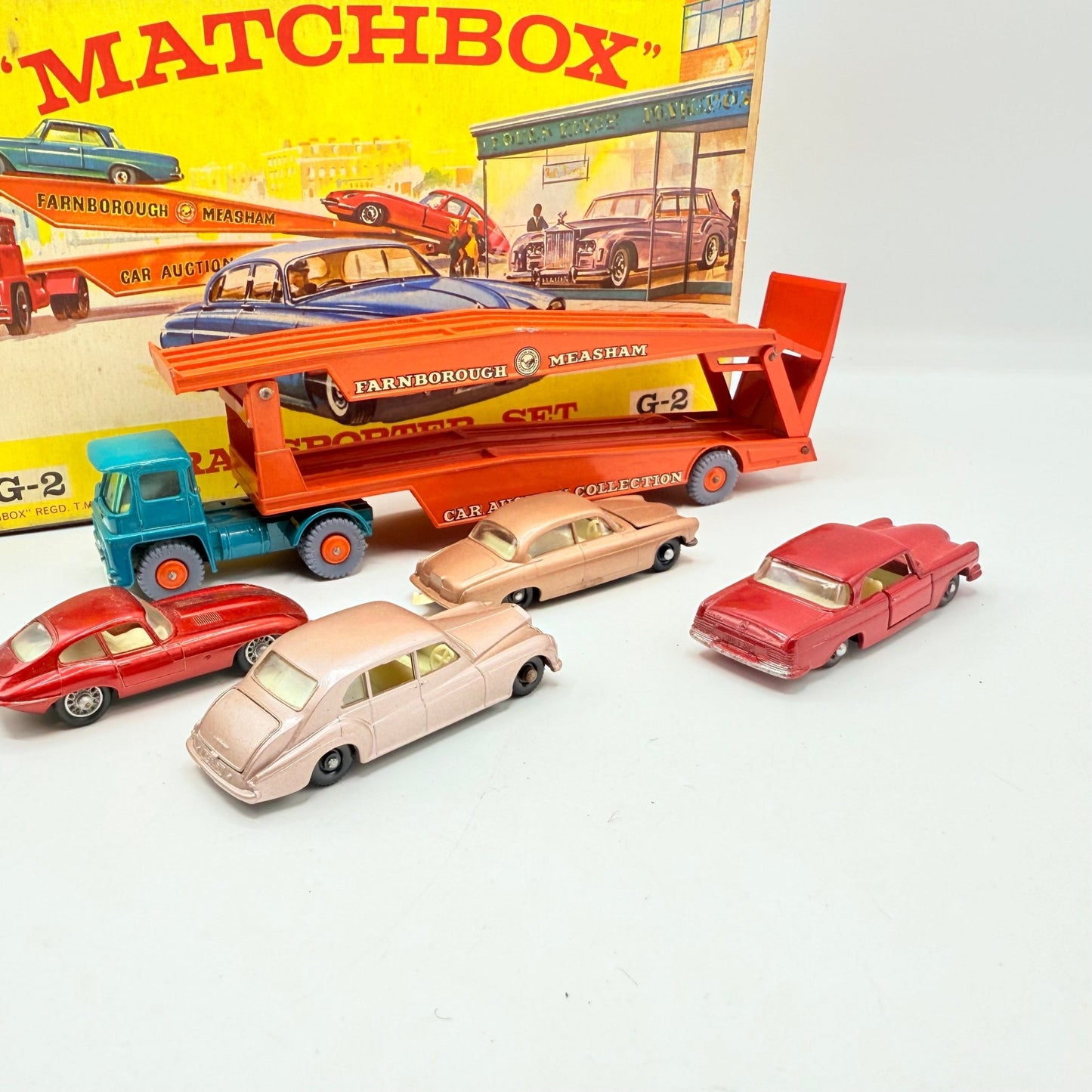 Matchbox Lesney Rare G - 2 Car Transporter Gift Set & Transit Card. - Magic Matchbox
