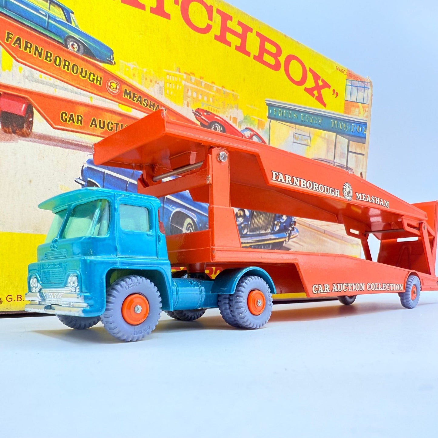 Matchbox Lesney Rare G - 2 Car Transporter Gift Set & Transit Card. - Magic Matchbox