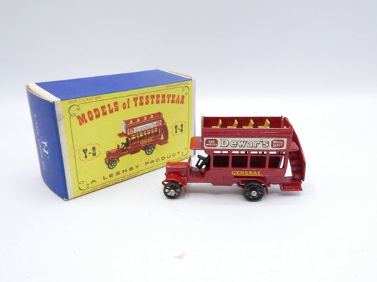 Matchbox Models of Yesteryear Y - 2 Type Bus BLACK WHEELS & DRIVER Rare Box - Magic Matchbox