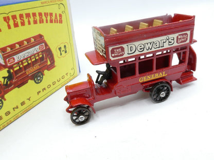 Matchbox Models of Yesteryear Y - 2 Type Bus BLACK WHEELS & DRIVER Rare Box - Magic Matchbox