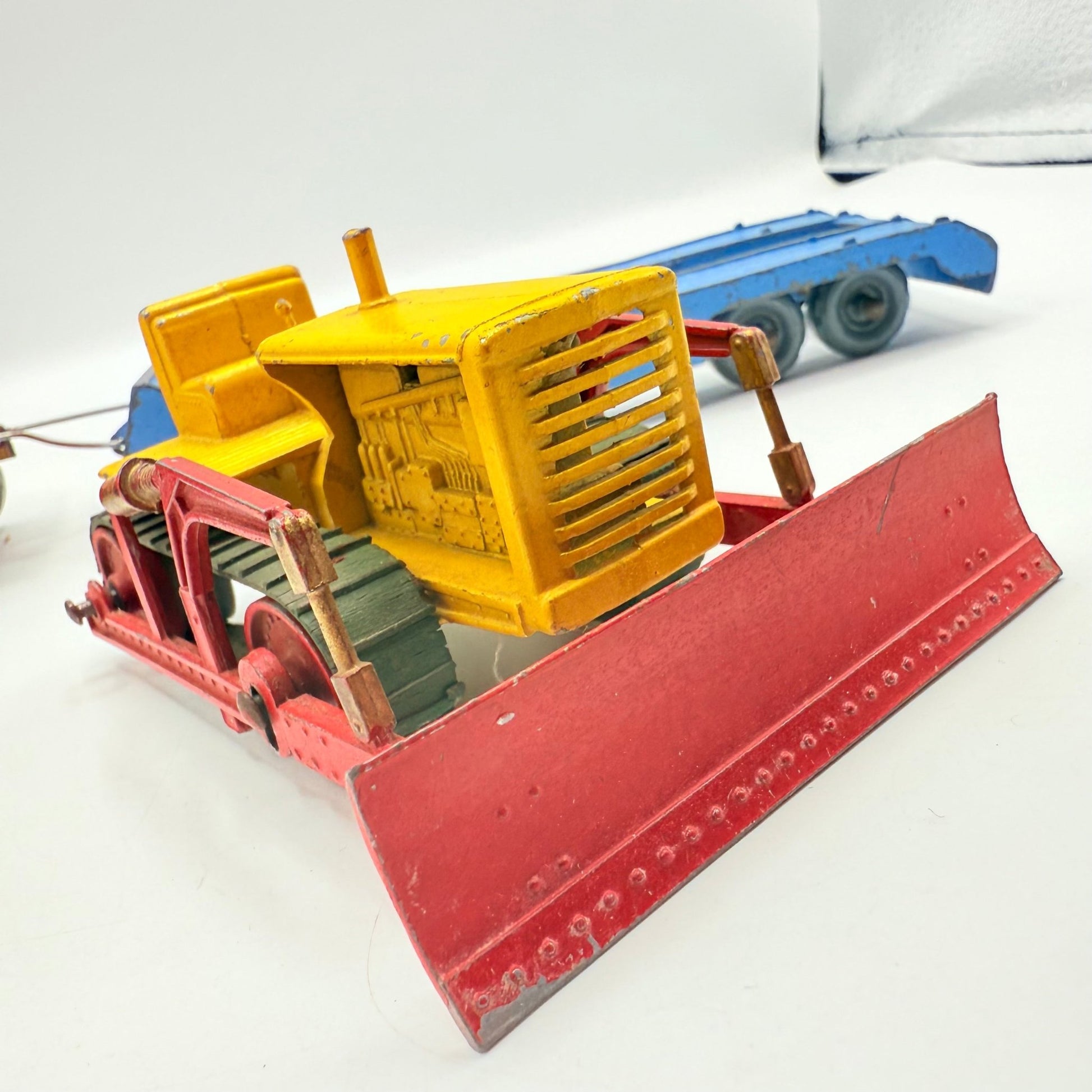Matchbox Moko Lesney Large Scale Prime Mover + Low Loader Trailer & Caterpillar Bulldozer - Magic Matchbox