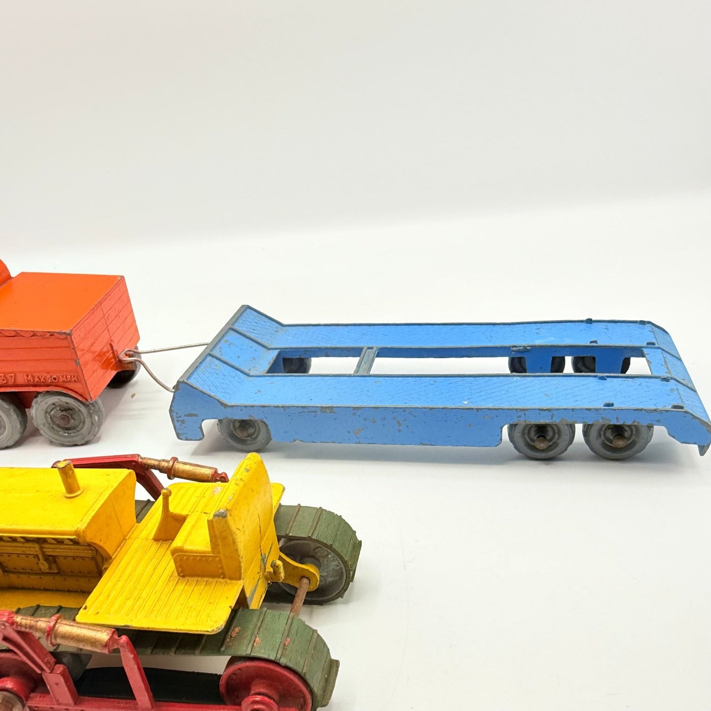 Matchbox Moko Lesney Large Scale Prime Mover + Low Loader Trailer & Caterpillar Bulldozer - Magic Matchbox