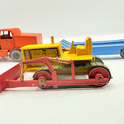 Matchbox Moko Lesney Large Scale Prime Mover + Low Loader Trailer & Caterpillar Bulldozer - Magic Matchbox