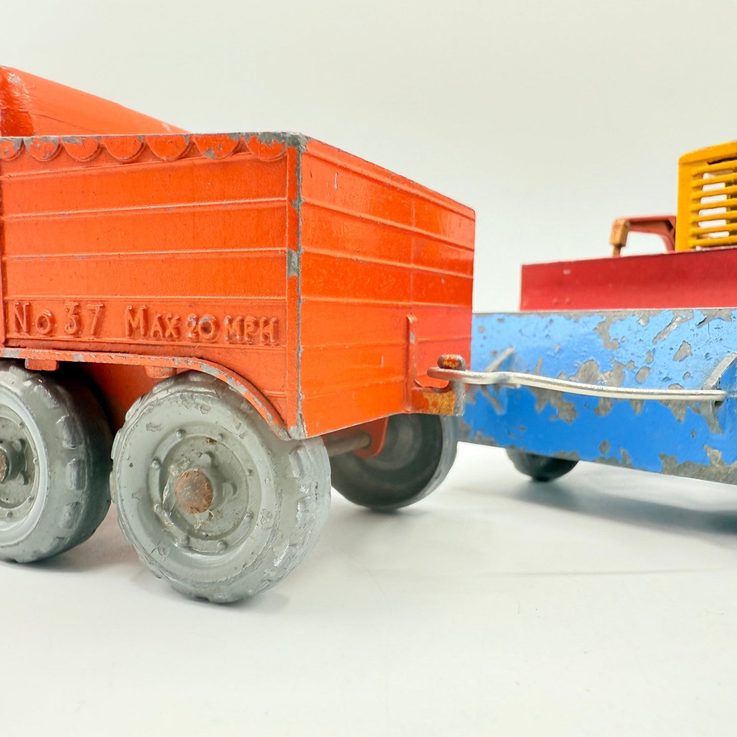 Matchbox Moko Lesney Large Scale Prime Mover + Low Loader Trailer & Caterpillar Bulldozer - Magic Matchbox