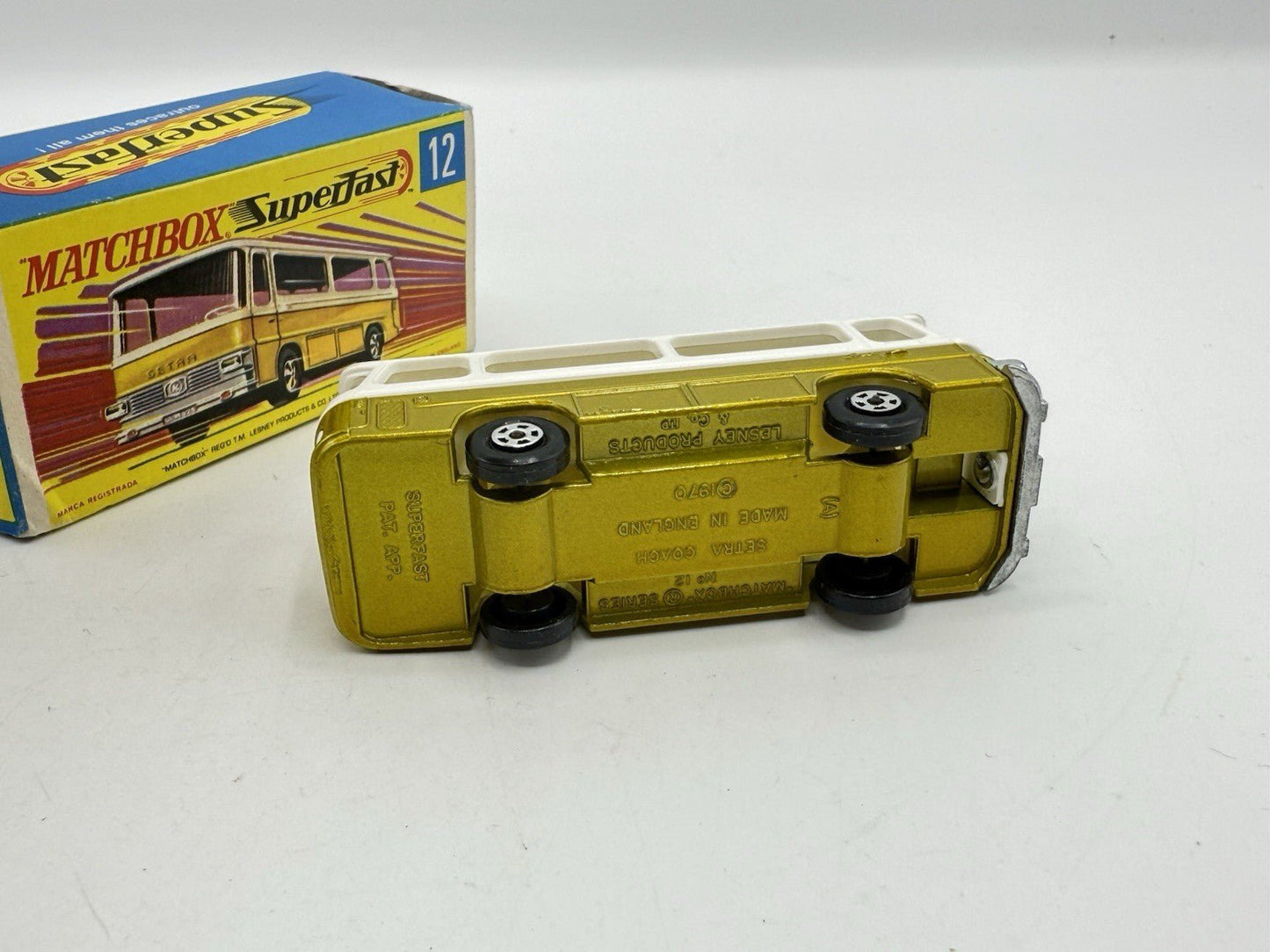 Matchbox Superfast 12 Setra Coach Metallic Gold - Magic Matchbox