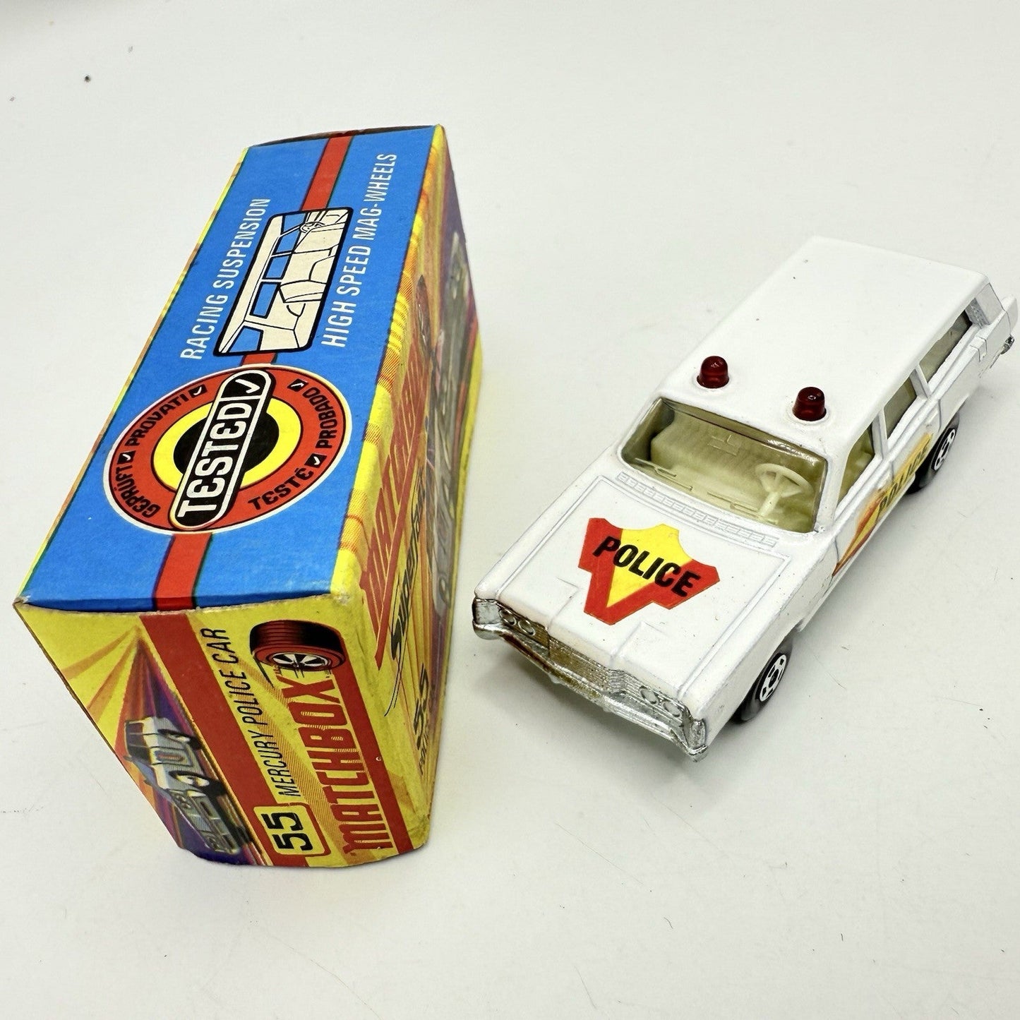Matchbox Superfast 55 Mercury Police Station Wagon with Bonnet & Door Labels - Magic Matchbox