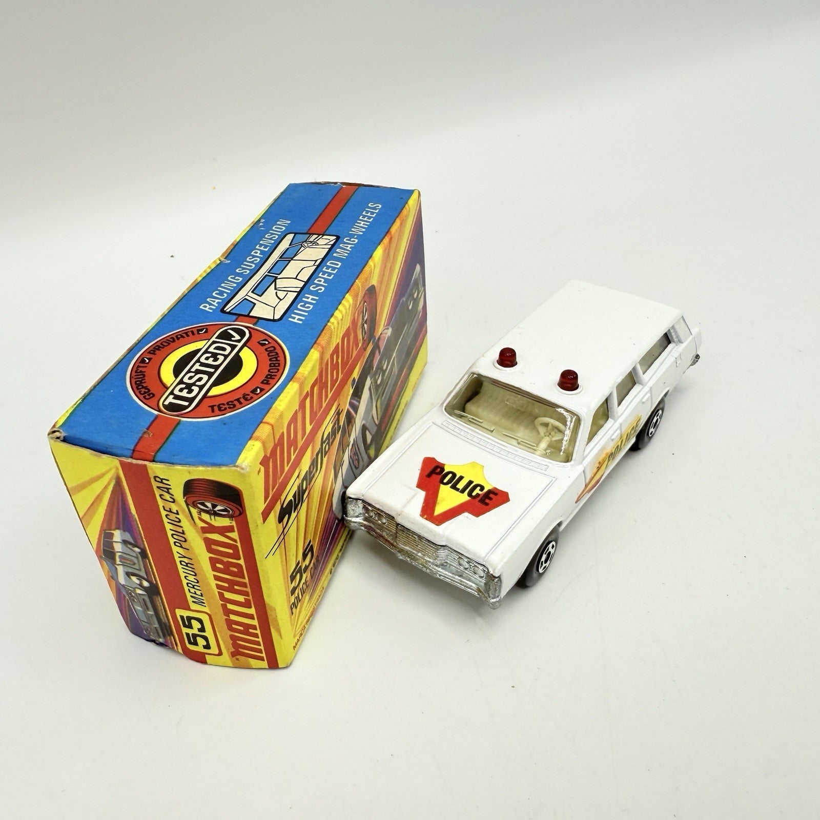Matchbox Superfast 55 Mercury Police Station Wagon with Bonnet & Door Labels - Magic Matchbox