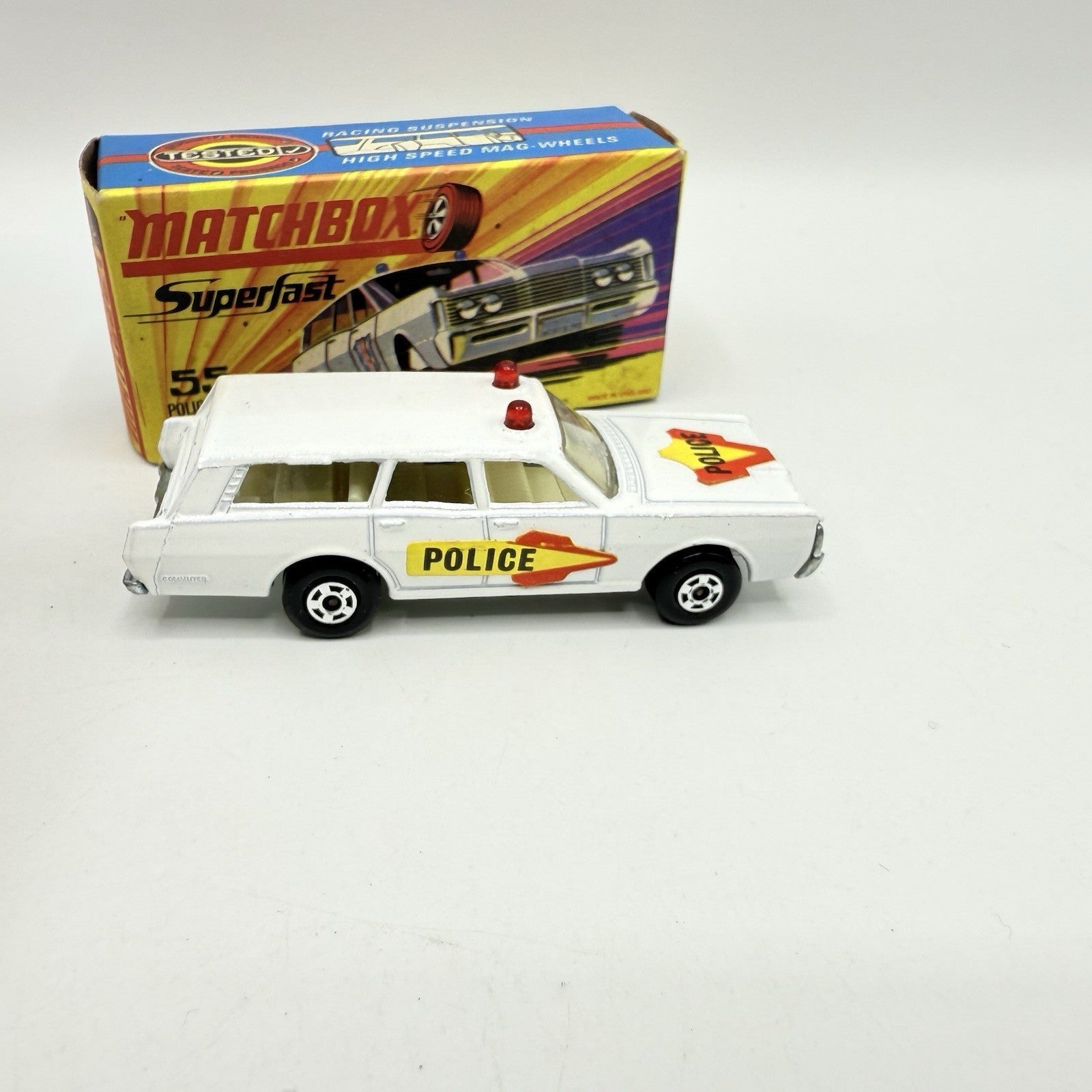 Matchbox Superfast 55 Mercury Police Station Wagon with Bonnet & Door Labels - Magic Matchbox