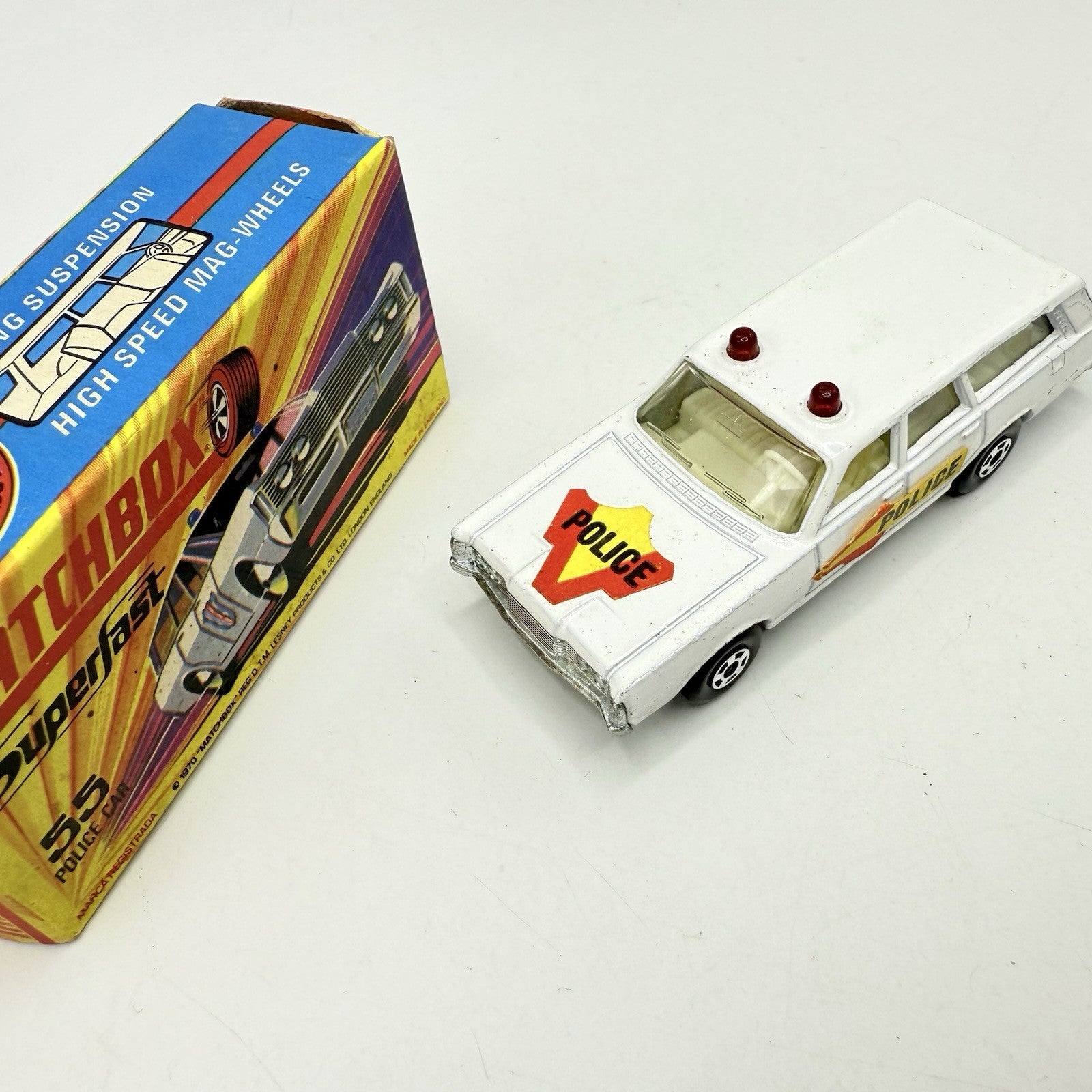 Matchbox Superfast 55 Mercury Police Station Wagon with Bonnet & Door Labels - Magic Matchbox