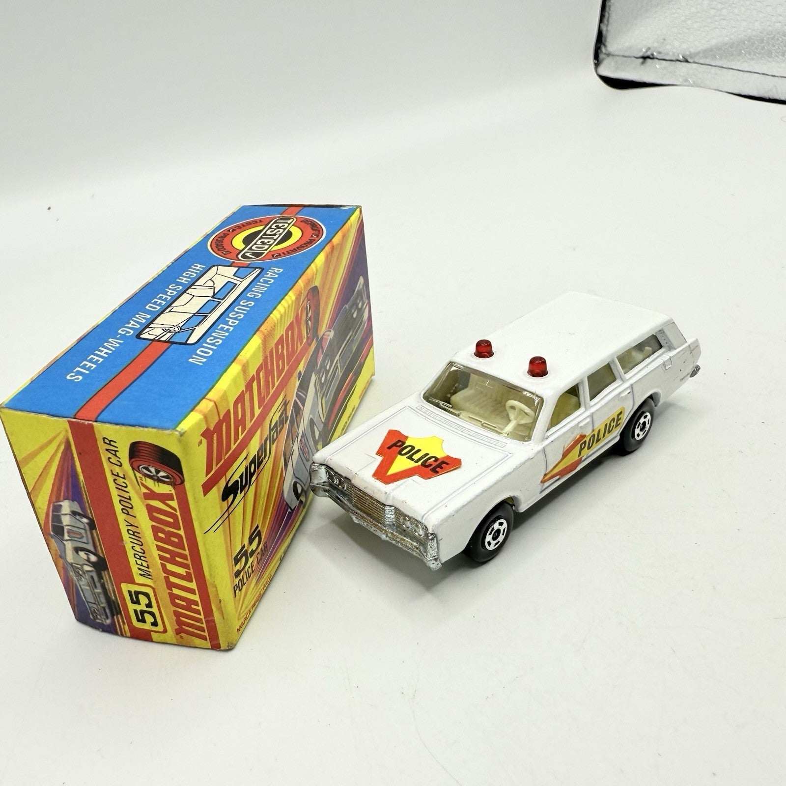 Matchbox Superfast 55 Mercury Police Station Wagon with Bonnet & Door Labels - Magic Matchbox