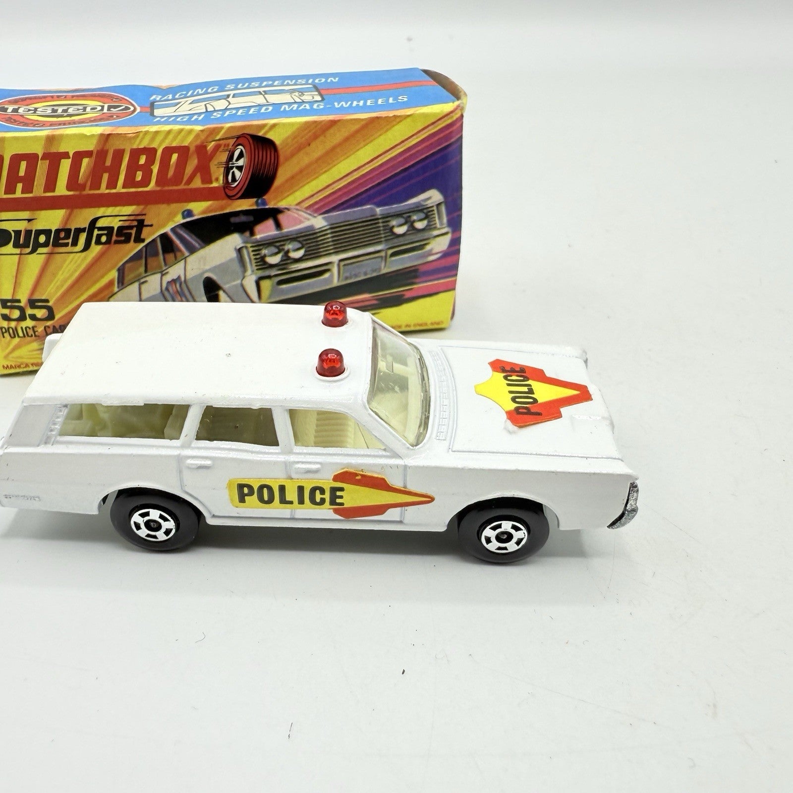 Matchbox Superfast 55 Mercury Police Station Wagon with Bonnet & Door Labels - Magic Matchbox