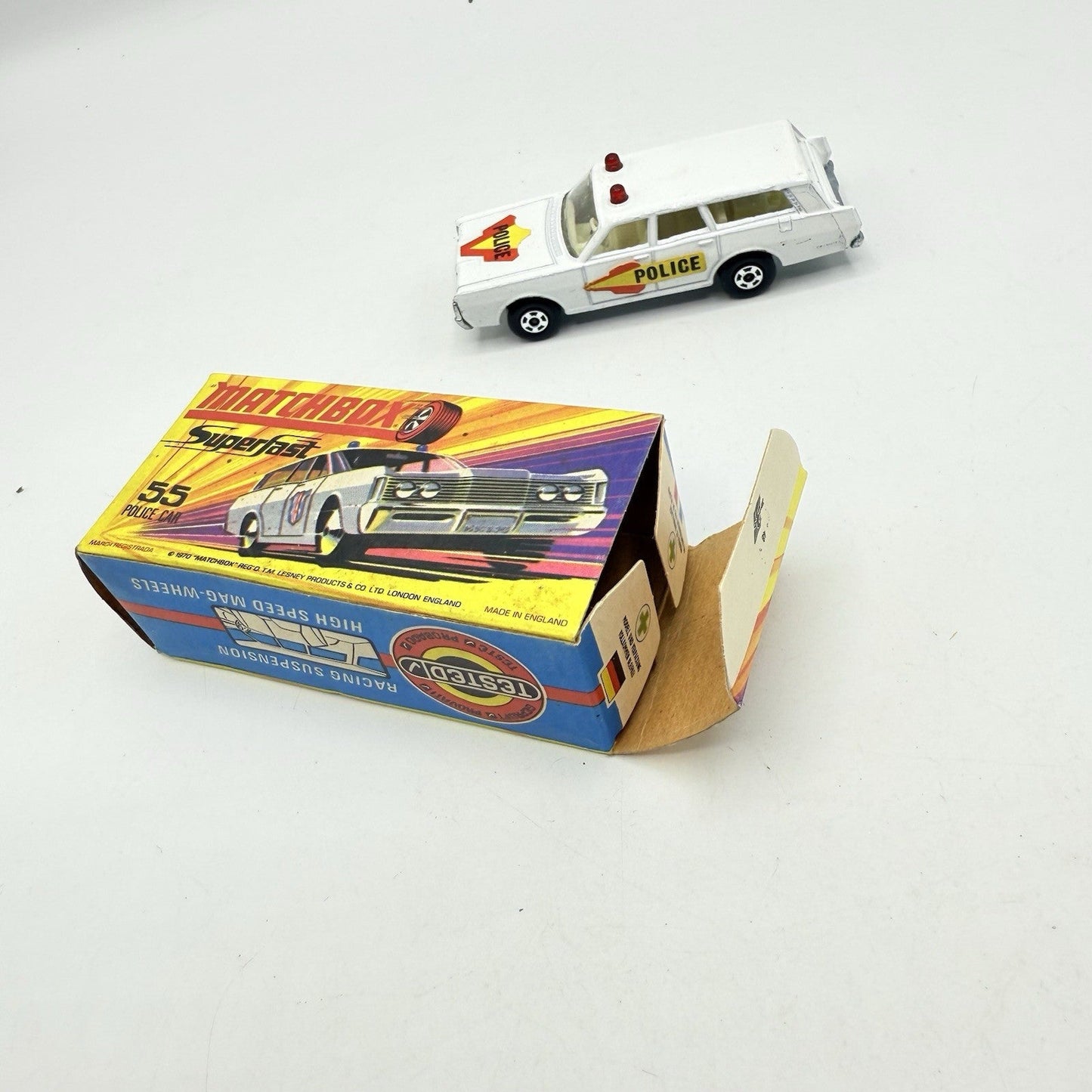 Matchbox Superfast 55 Mercury Police Station Wagon with Bonnet & Door Labels - Magic Matchbox