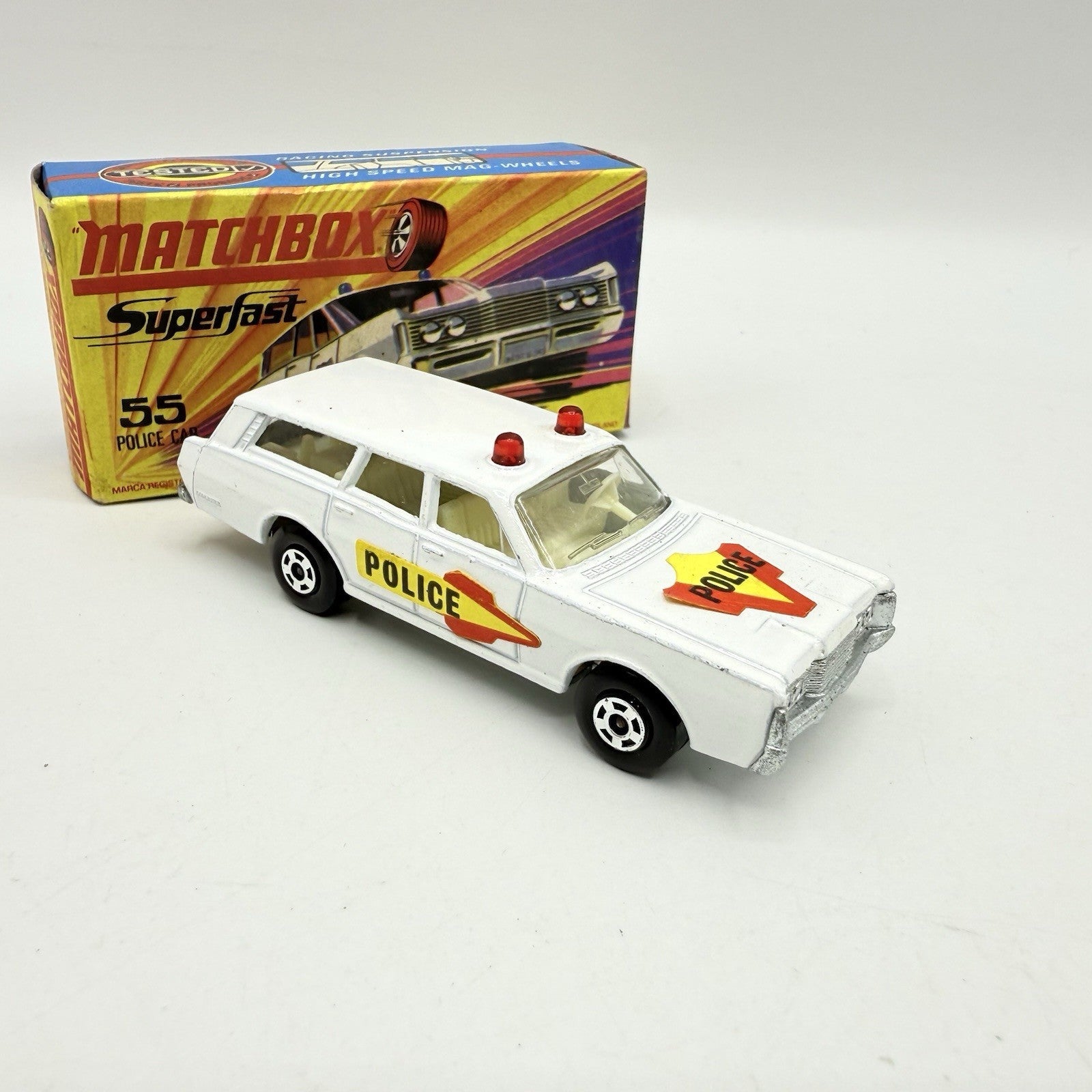 Matchbox Superfast 55 Mercury Police Station Wagon with Bonnet & Door Labels - Magic Matchbox