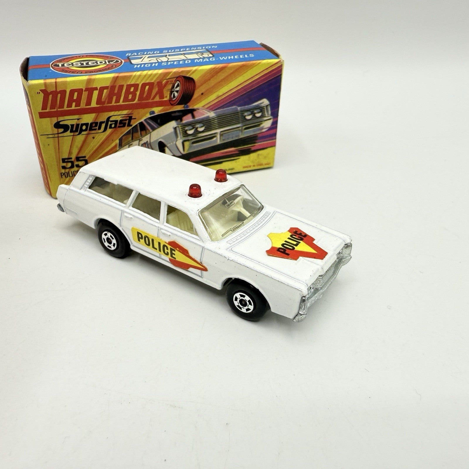Matchbox Superfast 55 Mercury Police Station Wagon with Bonnet & Door Labels - Magic Matchbox