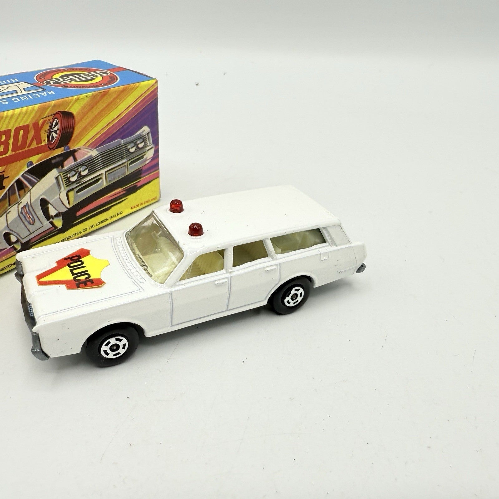 Matchbox Superfast 55 Mercury Police Station Wagon with Bonnet Label Only Boxed - Magic Matchbox