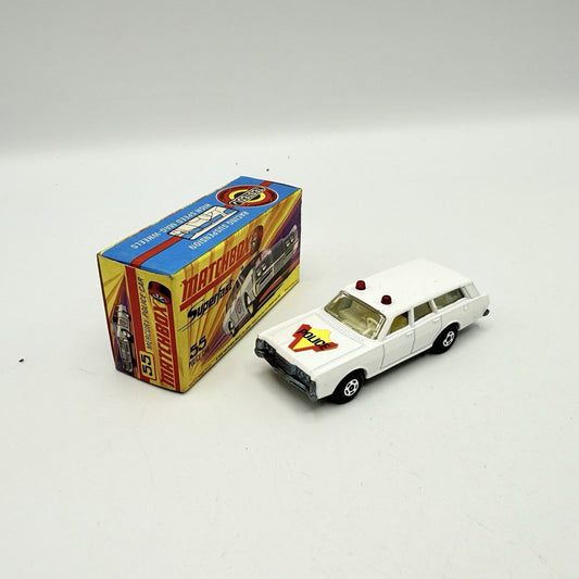 Matchbox Superfast 55 Mercury Police Station Wagon with Bonnet Label Only Boxed - Magic Matchbox