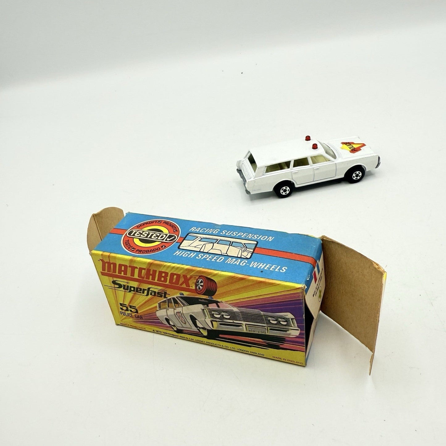 Matchbox Superfast 55 Mercury Police Station Wagon with Bonnet Labels Only - Magic Matchbox