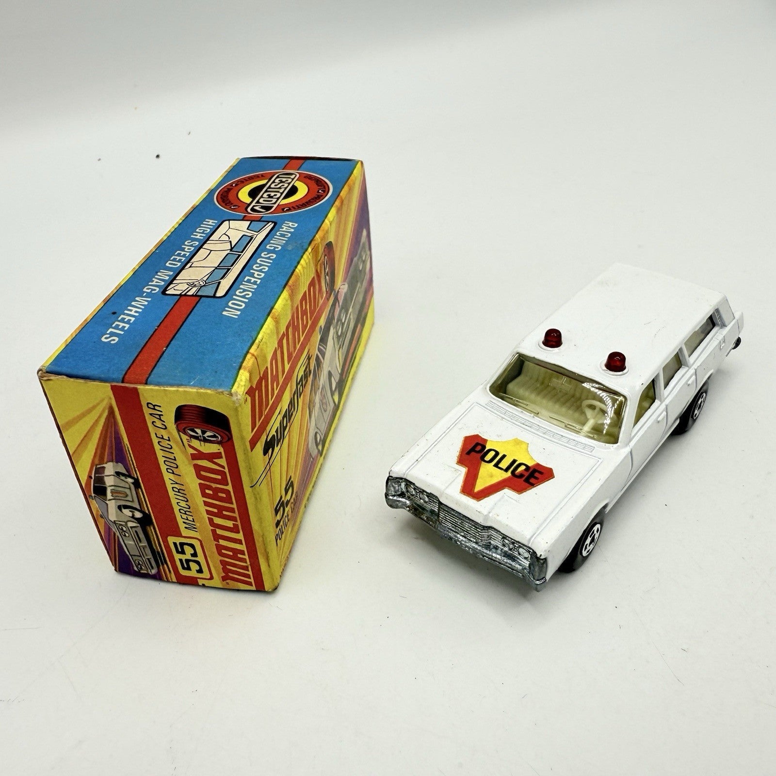 Matchbox Superfast 55 Mercury Police Station Wagon with Bonnet Labels Only - Magic Matchbox