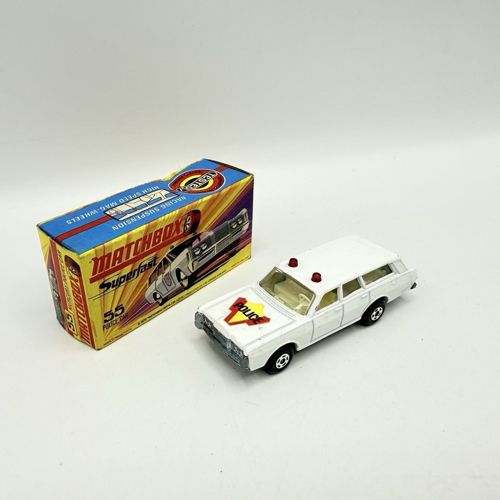 Matchbox Superfast 55 Mercury Police Station Wagon with Bonnet Police Label - Magic Matchbox