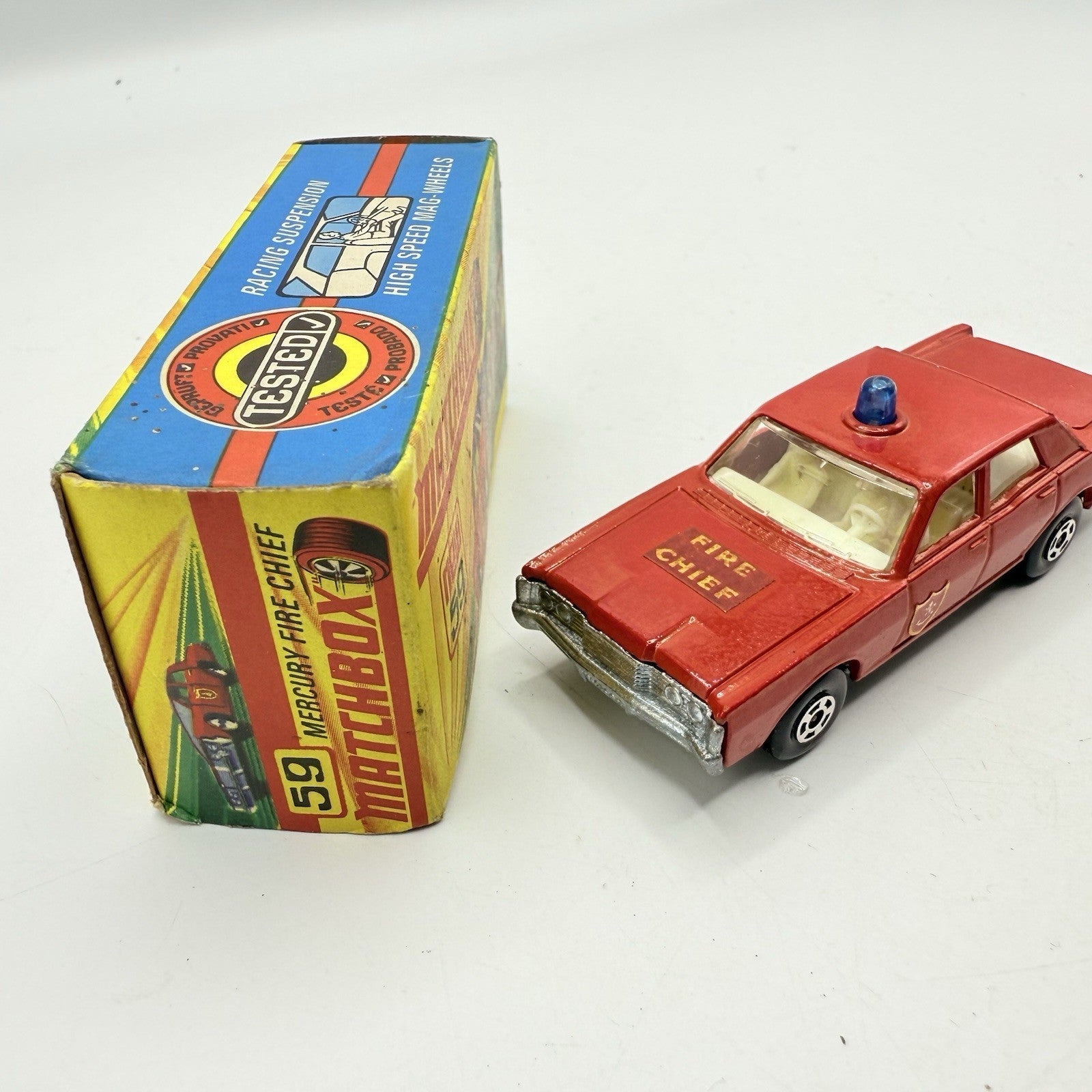 Matchbox Superfast 59 Mercury Fire Chief with Door Shields - Magic Matchbox