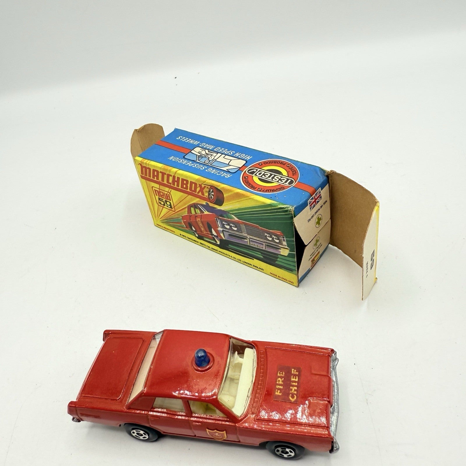 Matchbox Superfast 59 Mercury Fire Chief with Door Shields - Magic Matchbox