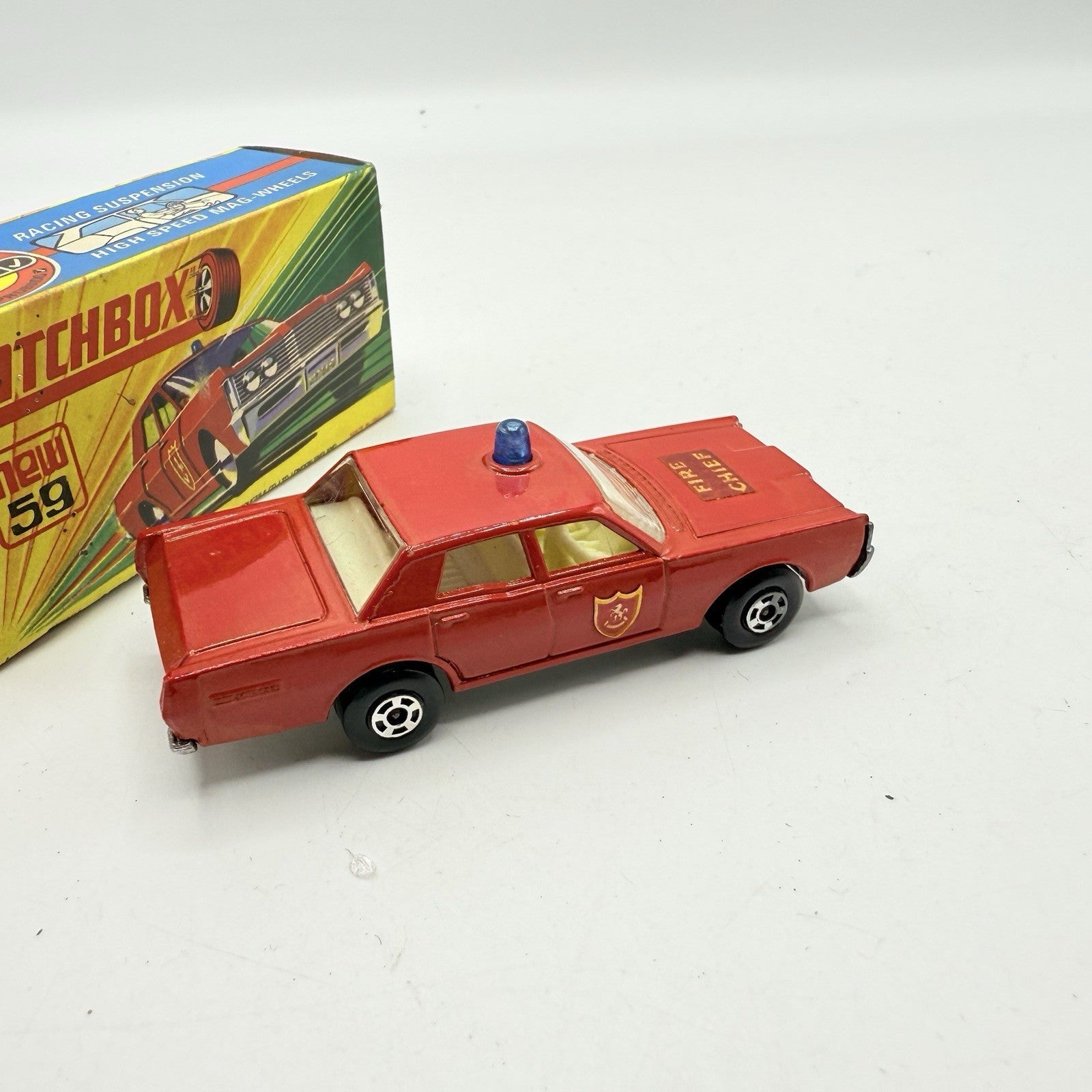 Matchbox Superfast 59 Mercury Fire Chief with Door Shields - Magic Matchbox