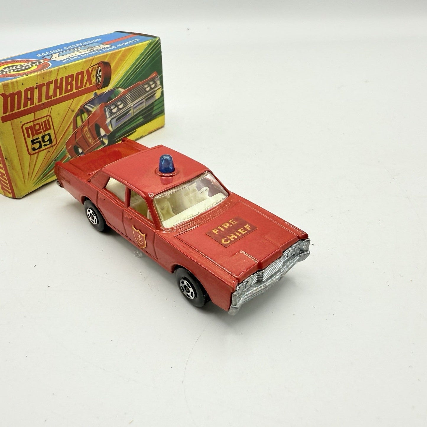 Matchbox Superfast 59 Mercury Fire Chief with Door Shields - Magic Matchbox