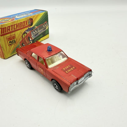 Matchbox Superfast 59 Mercury Fire Chief with Door Shields - Magic Matchbox