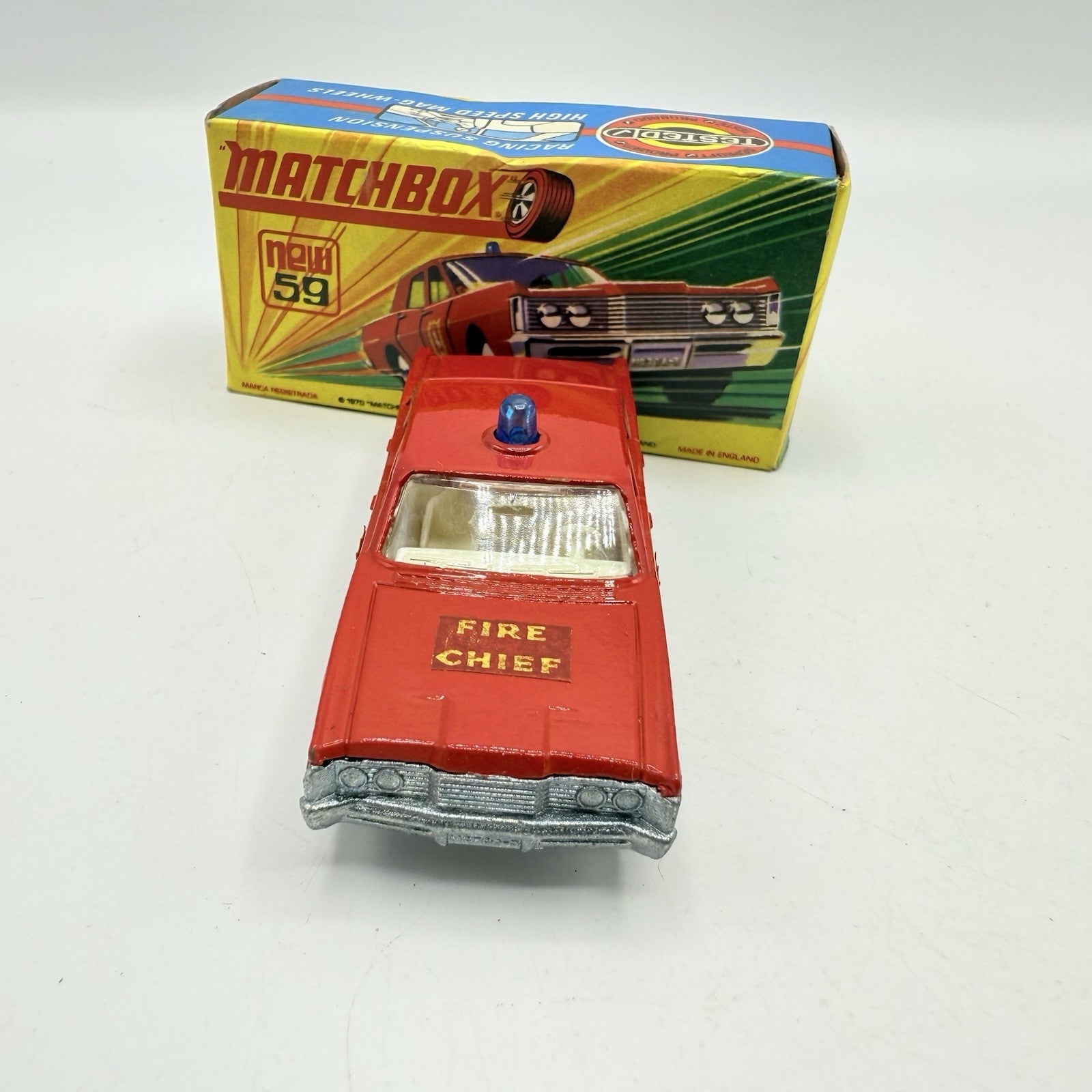 Matchbox Superfast 59 Mercury Fire Chief with Door Shields - Very Near Mint Boxed - Magic Matchbox