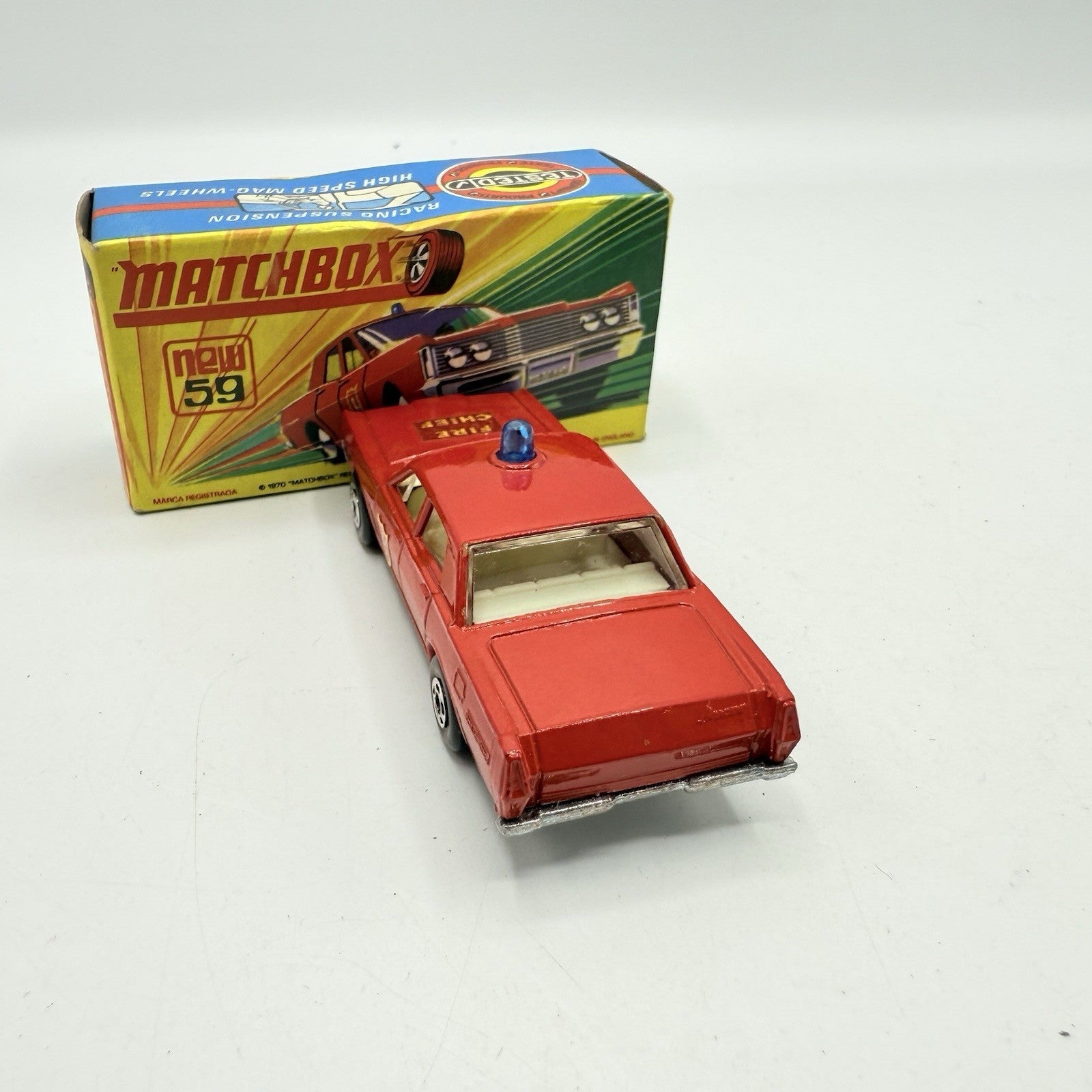 Matchbox Superfast 59 Mercury Fire Chief with Door Shields - Very Near Mint Boxed - Magic Matchbox