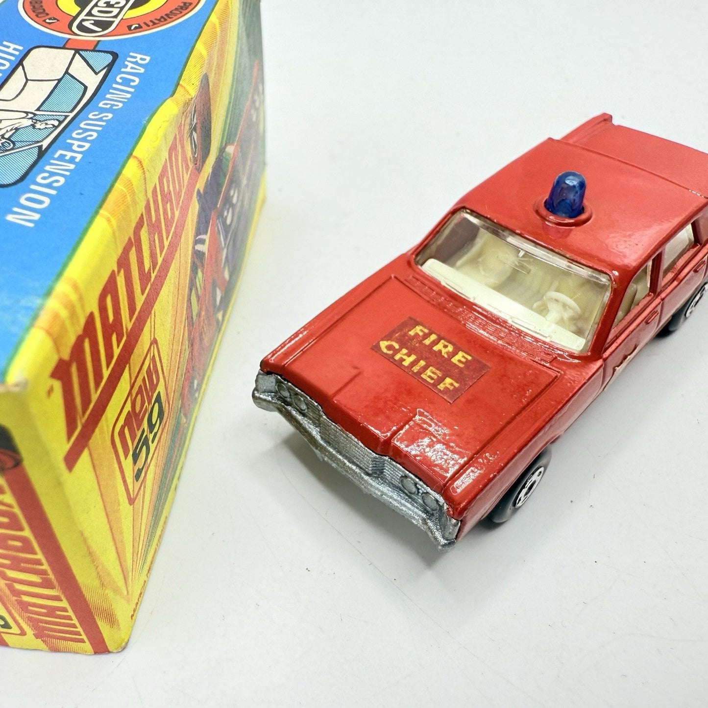 Matchbox Superfast 59 Mercury Fire Chief with Door Shields - Very Near Mint Boxed - Magic Matchbox